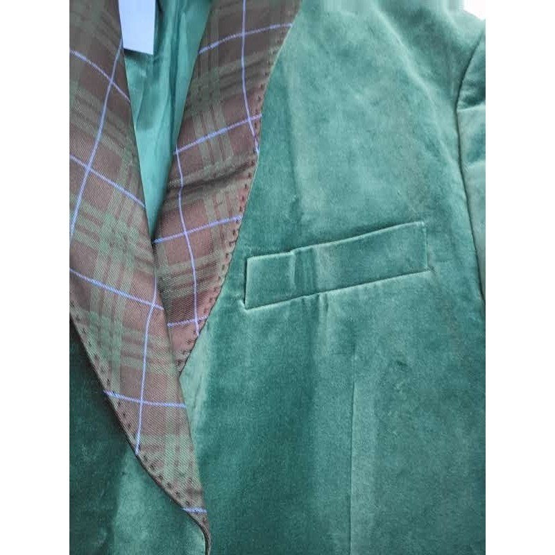 Vineyard Vines OTG Green Velvet Plaid Lapel Performance Blazer Mens 40R