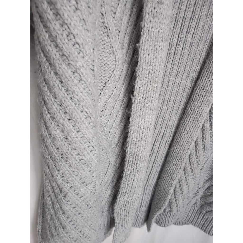 ST JOHNS BAY Gray Chunky Cable Knit Open Cardigan M/L NWOT Cozy Grandmacore $54