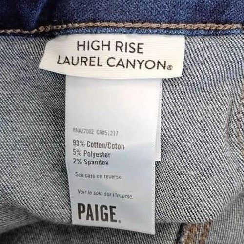 PAIGE NWT Laurel Canyon Bootcut Flare Jean 29x35 High Rise Transcend Indigo $249