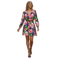 PARKER 100% Silk Floral Mini Dress Navy Pink V-Neck Back Cutout XS NWOT $338 USA