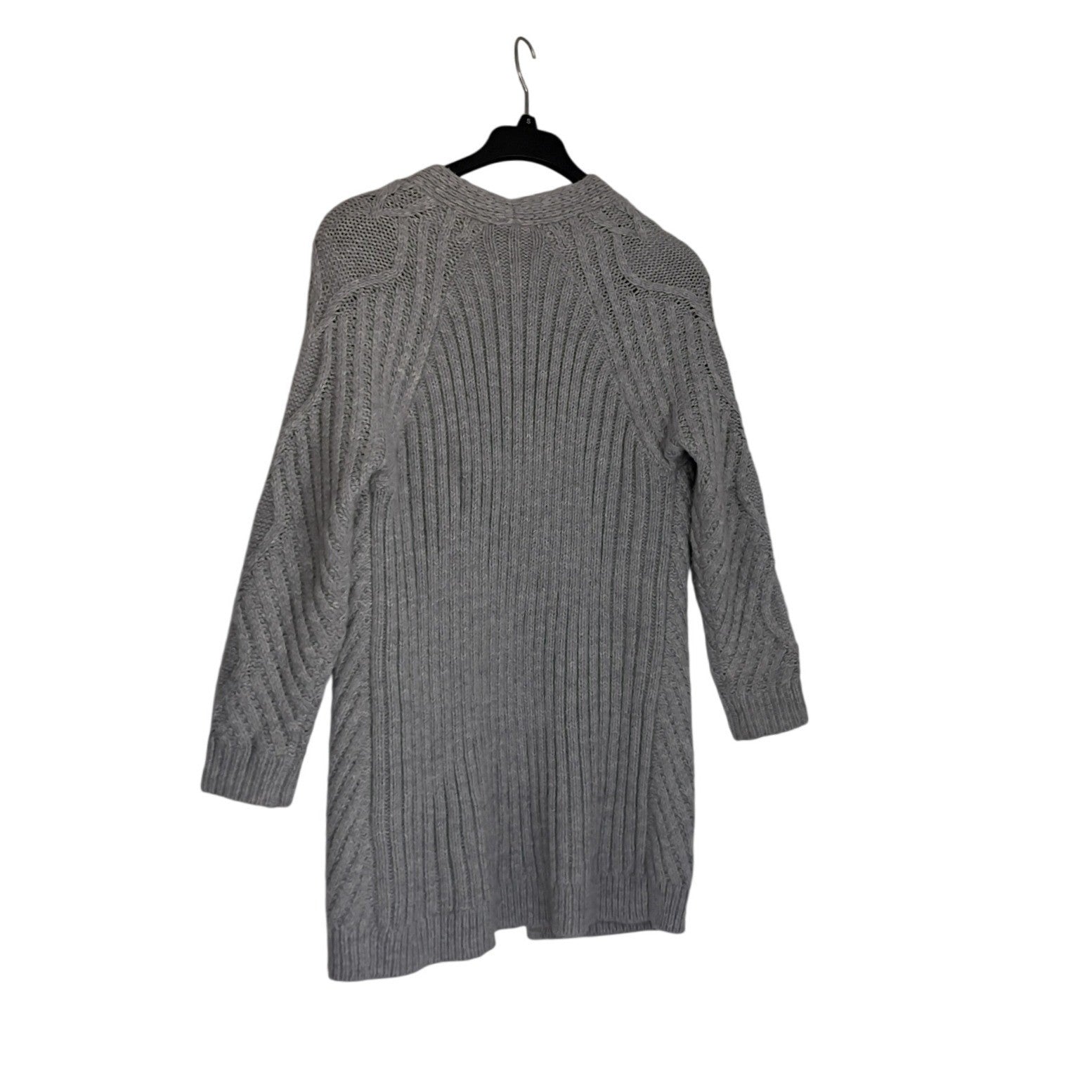 ST JOHNS BAY Gray Chunky Cable Knit Open Cardigan M/L NWOT Cozy Grandmacore $54