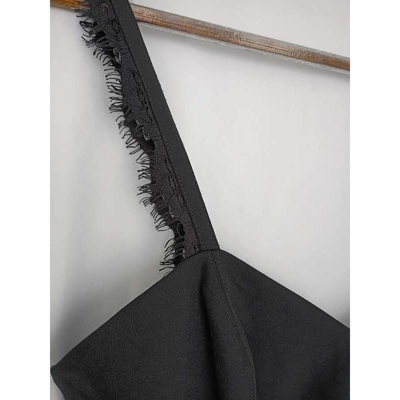 PARKER Kimora Black Peplum Jumpsuit Lace Waist Sweetheart Nk Fits S Elegant $308