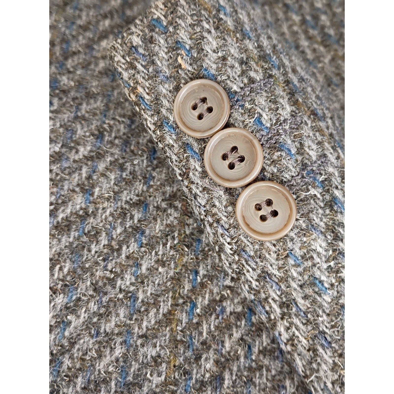 GIMO'S Italy 100% Wool Herringbone Blazer 44R 50E Olive Brn Tweed Jacket Vintage