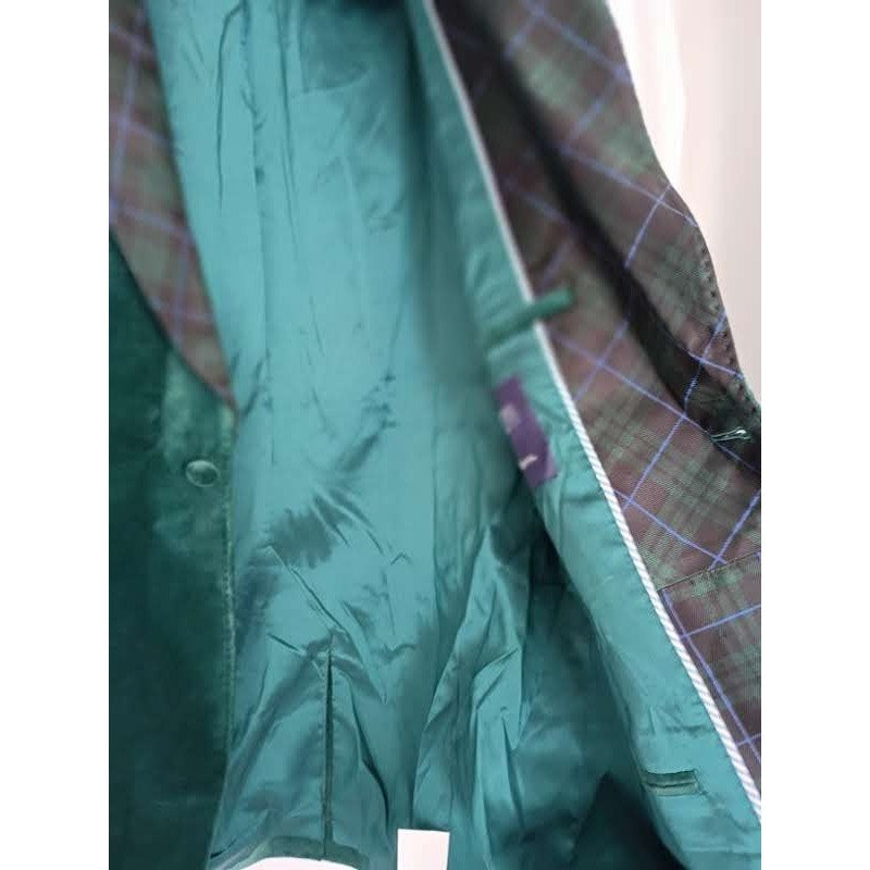 Vineyard Vines OTG Green Velvet Plaid Lapel Performance Blazer Mens 40R