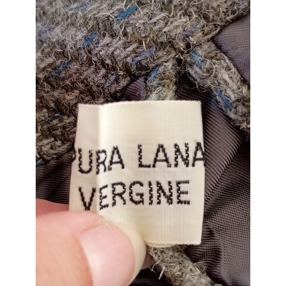 GIMO'S Italy 100% Wool Herringbone Blazer 44R 50E Olive Brn Tweed Jacket Vintage