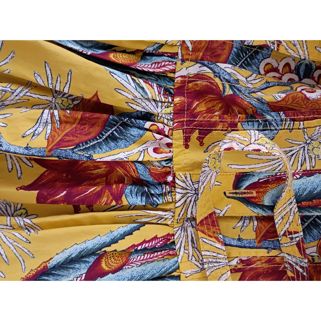Ulla Johnson Yellow Floral 100% Cotton Tiered Mini Dress Puff Sleeve NWOT 4