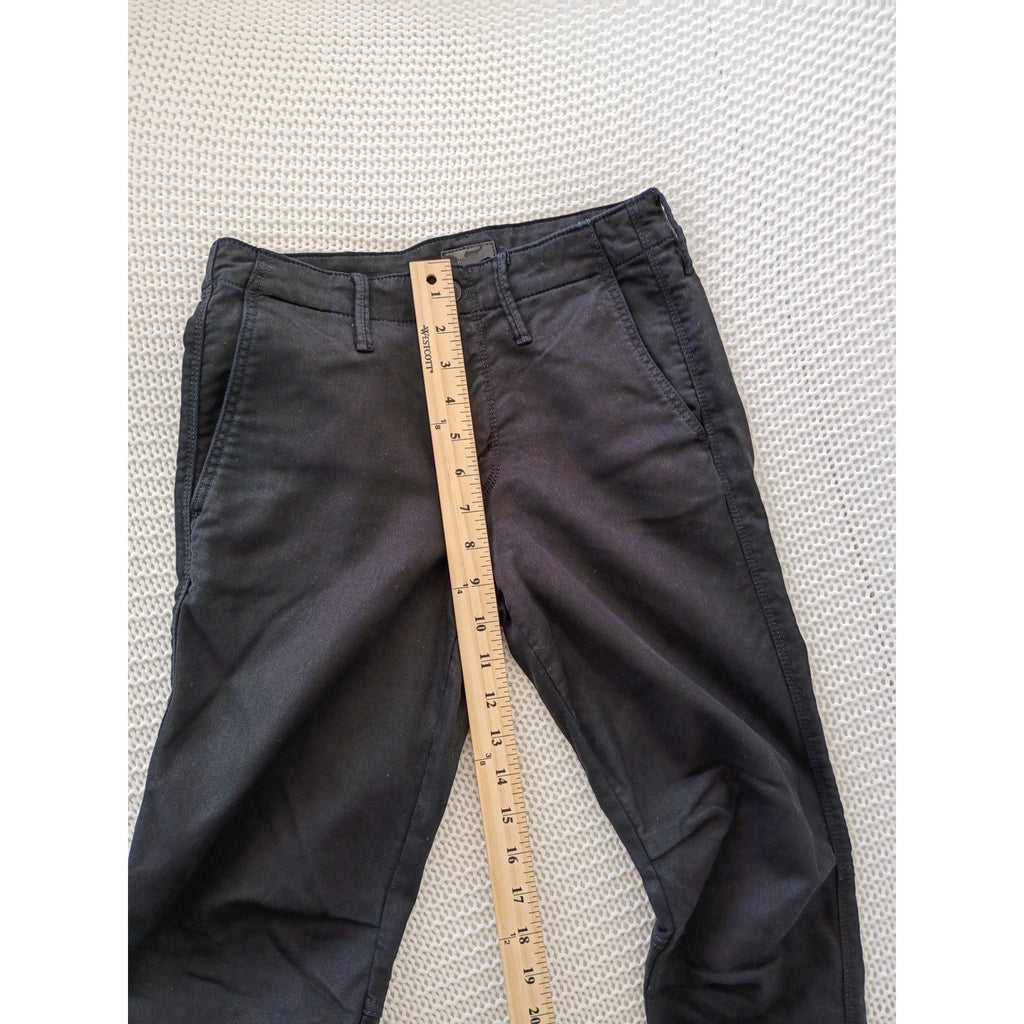 MOTHER Wee Misfit Black Lyocell Cotton Utility Pants Ankle Zip 24x28 USA $248