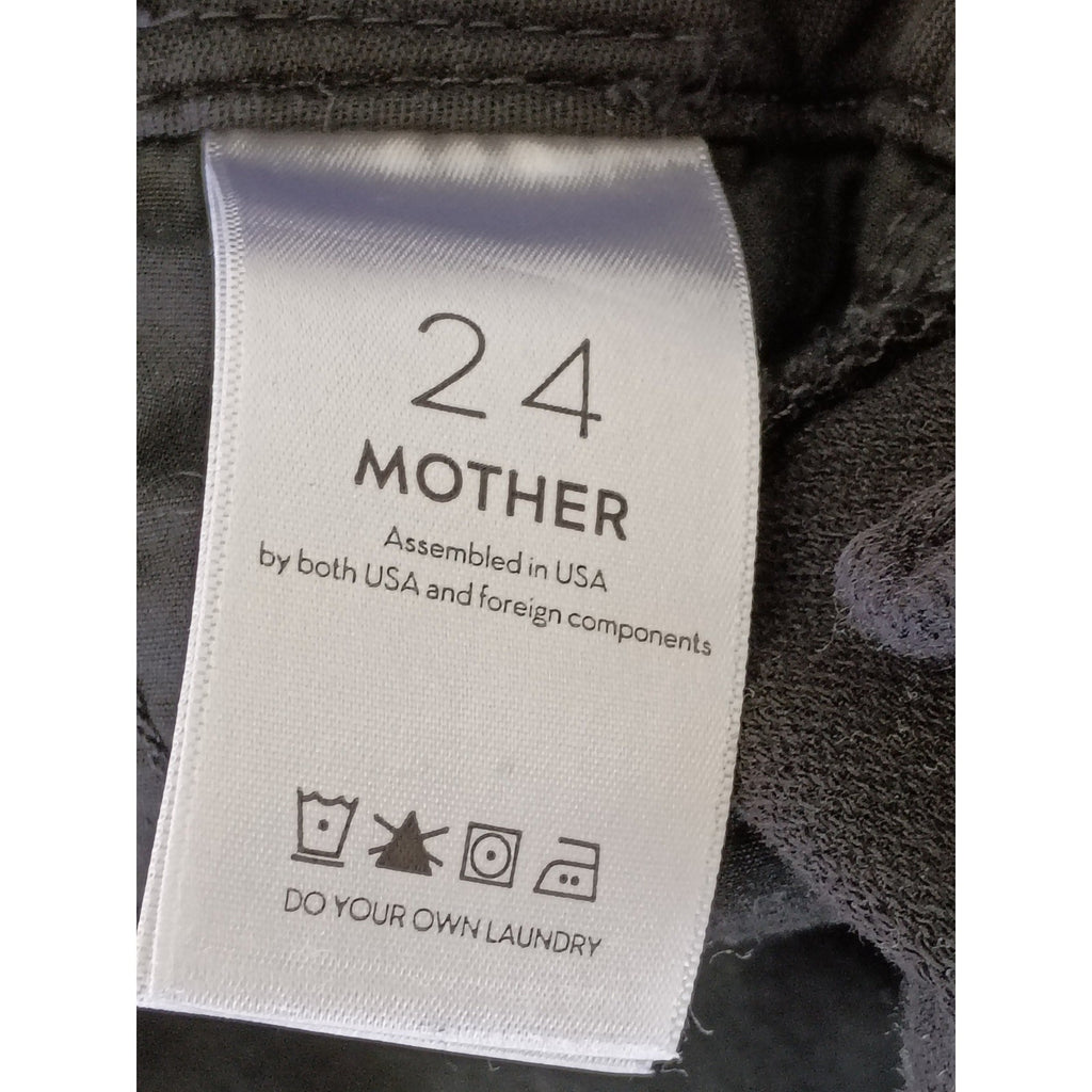 MOTHER Wee Misfit Black Lyocell Cotton Utility Pants Ankle Zip 24x28 USA $248