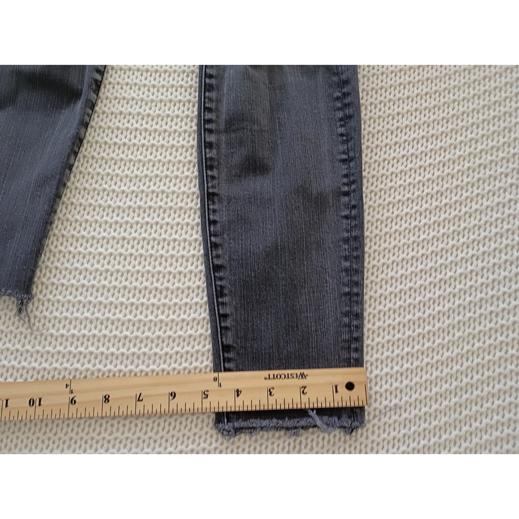 MOTHER Looker Ankle Fray Jeans Burning Out Lanterns Grey Distressed 25x26.5 $238