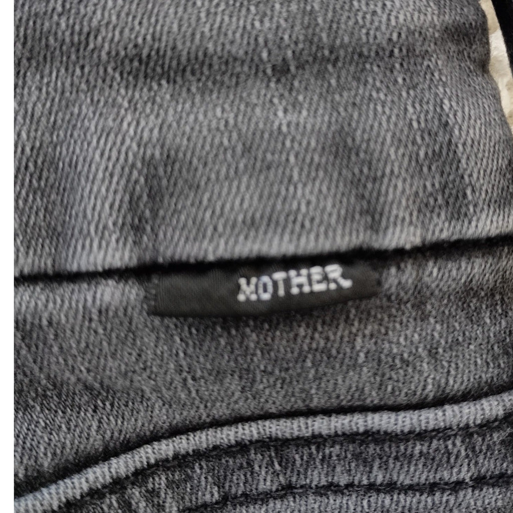 MOTHER Looker Ankle Fray Jeans Burning Out Lanterns Grey Distressed 25x26.5 $238